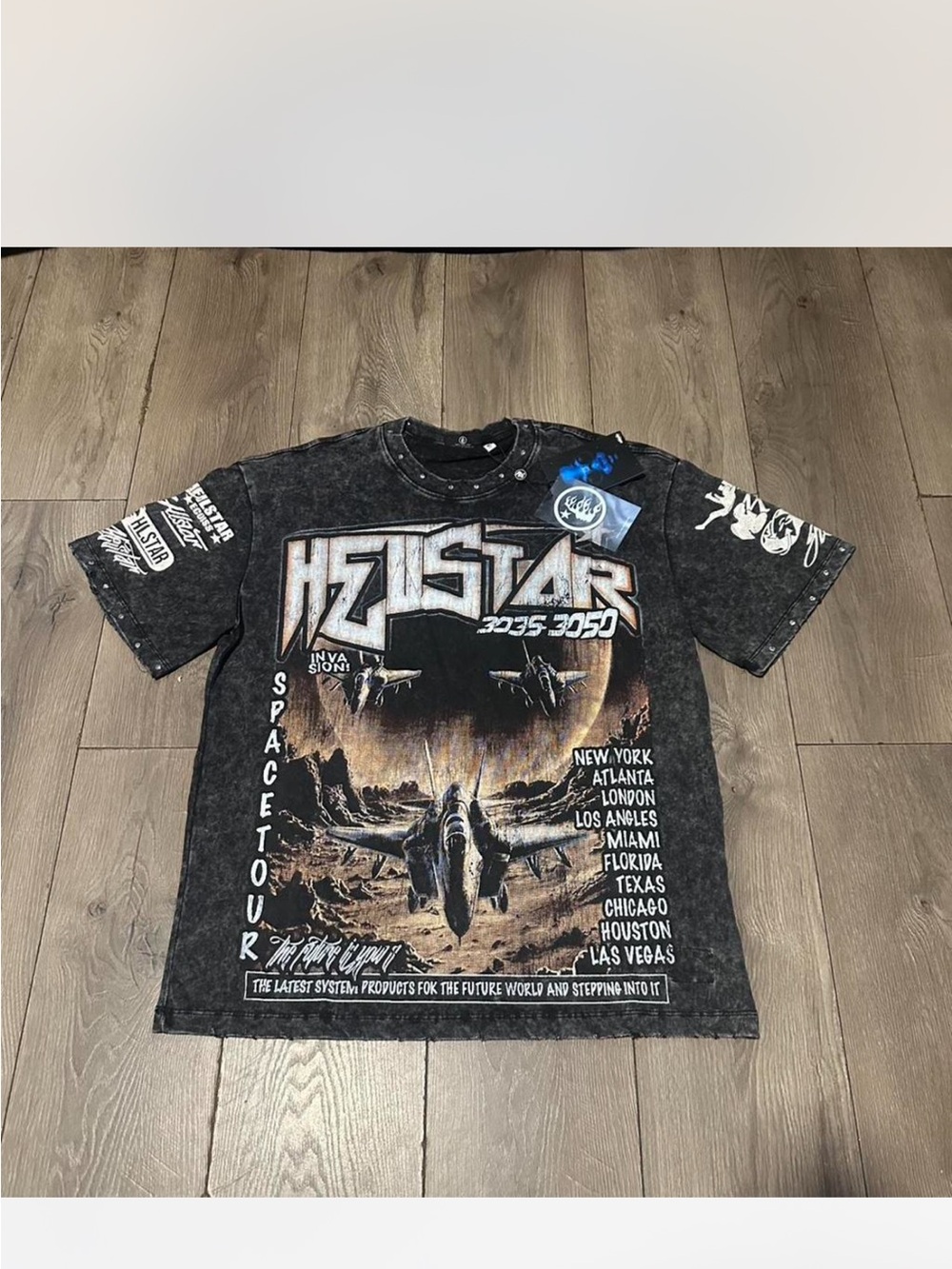 Helstar Black Graphic Short Sleeve Tee - Space Tour